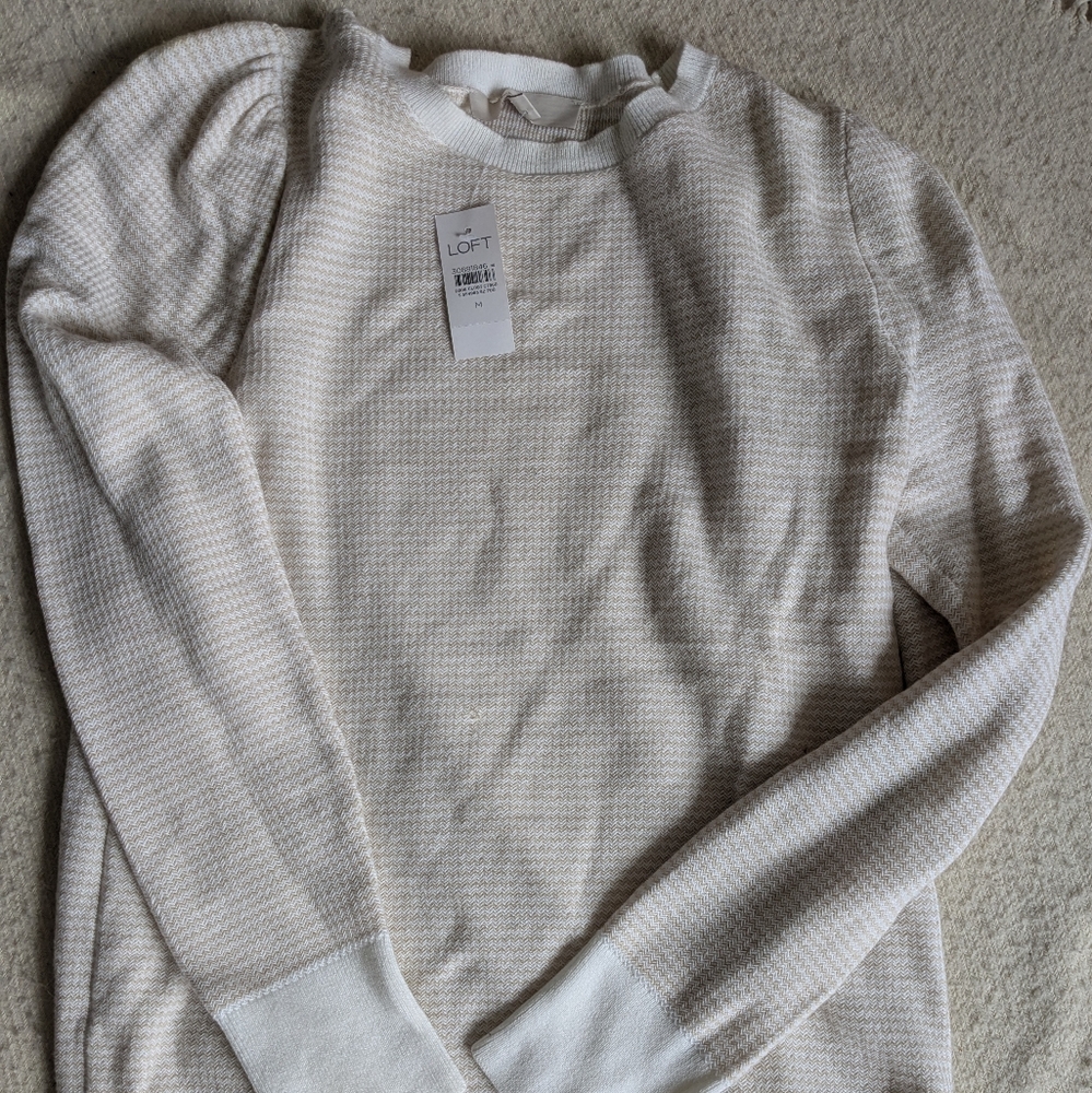 LOFT Women's Cream Sweater NWT Size M